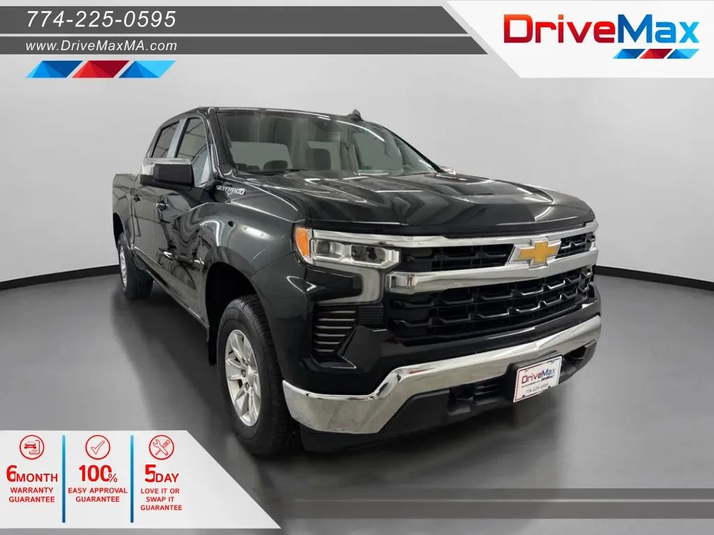 Black 2022 Chevrolet Silverado 1500 Crew Cab LT Pickup 4D 5 3/4 ft for sale in West Bridgewater, MA