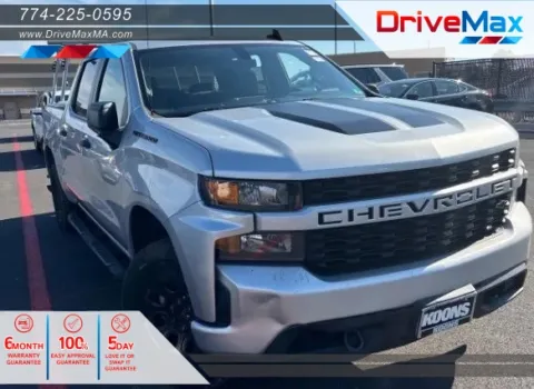 Silver 2021 Chevrolet Silverado 1500 Crew Cab Custom Pickup 4D 5 3/4 ft for sale in West Bridgewater, MA