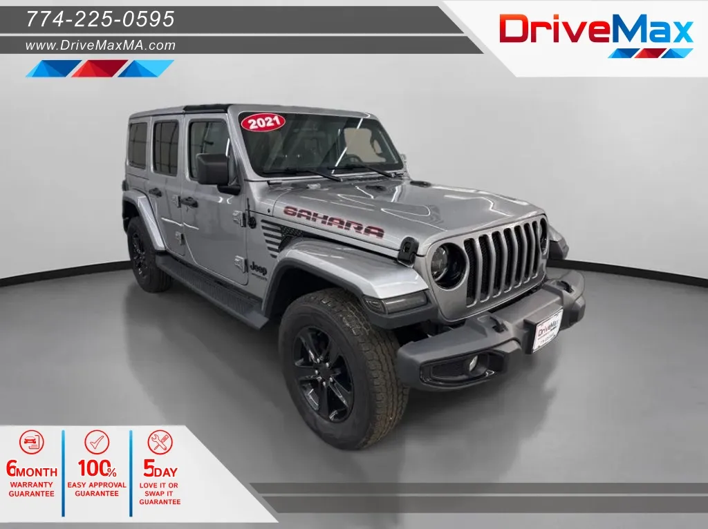 Silver 2021 Jeep Wrangler Unlimited Sahara Altitude Sport Utility 4D for sale in West Bridgewater, MA