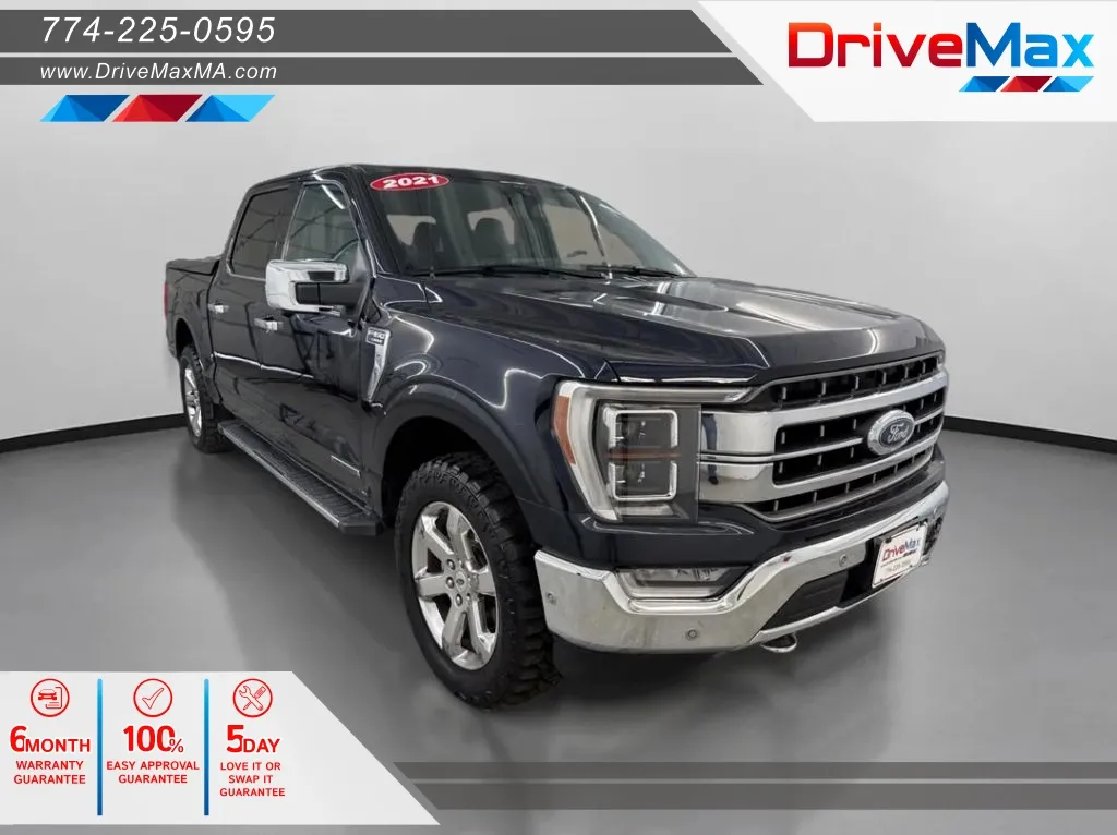 Blue 2021 Ford F-150 SuperCrew Cab Lariat Pickup 4D 5 1/2 ft for sale in West Bridgewater, MA