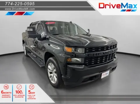 Black 2021 Chevrolet Silverado 1500 Crew Cab Custom Pickup 4D 5 3/4 ft for sale in West Bridgewater, MA