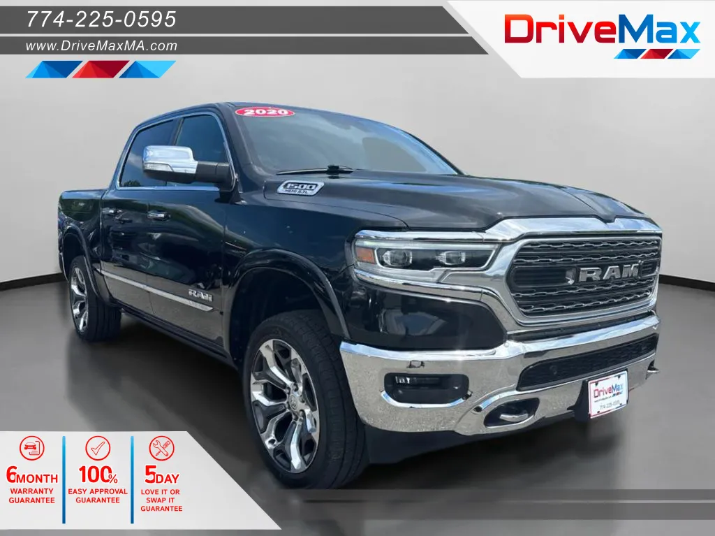 Black 2020 Ram 1500 Crew Cab Limited Pickup 4D 5 1/2 ft for sale in West Bridgewater, MA