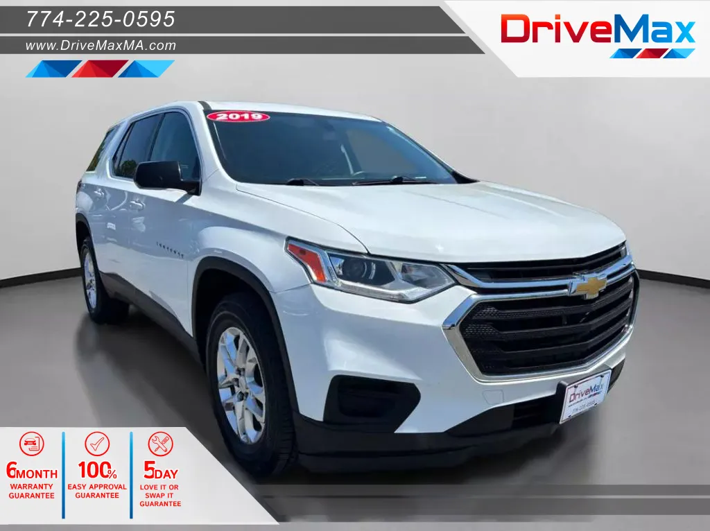 White 2019 Chevrolet Traverse LS Sport Utility 4D for sale in West Bridgewater, MA