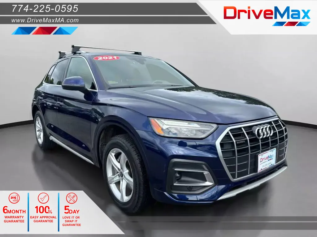 Blue 2021 Audi Q5 45 TFSI Premium Sport Utility 4D for sale in West Bridgewater, MA