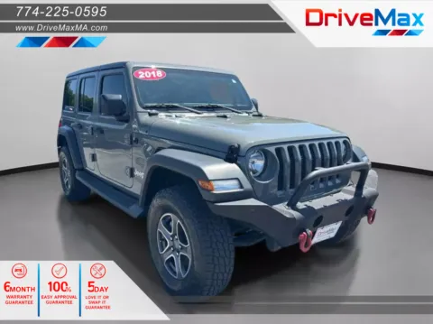 Gray 2018 Jeep Wrangler Unlimited All New Sport S Sport Utility 4D for sale in West Bridgewater, MA