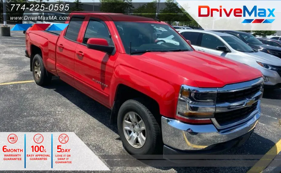 Red 2017 Chevrolet Silverado 1500 Double Cab LT Pickup 4D 6 1/2 ft for sale in West Bridgewater, MA