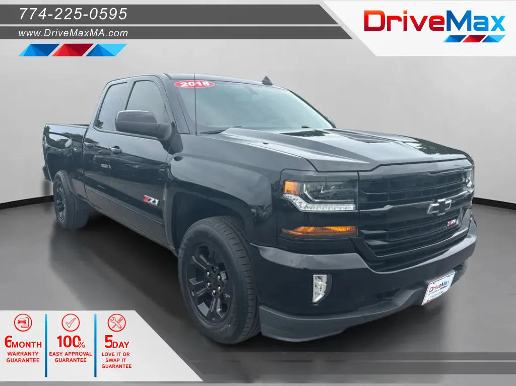 Black 2018 Chevrolet Silverado 1500 Double Cab Z71 LT Pickup 4D 6 1/2 ft for sale in West Bridgewater, MA