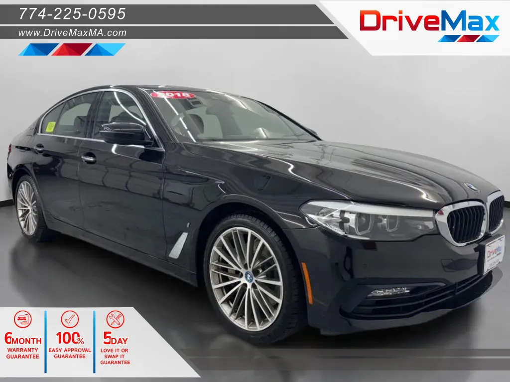 Black 2018 BMW 5 Series 530e xDrive iPerformance Sedan 4D for sale in West Bridgewater, MA