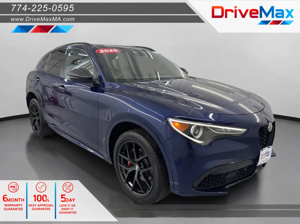 Black 2020 Alfa Romeo Stelvio Ti Sport Carbon Sport Utility 4D for sale in West Bridgewater, MA