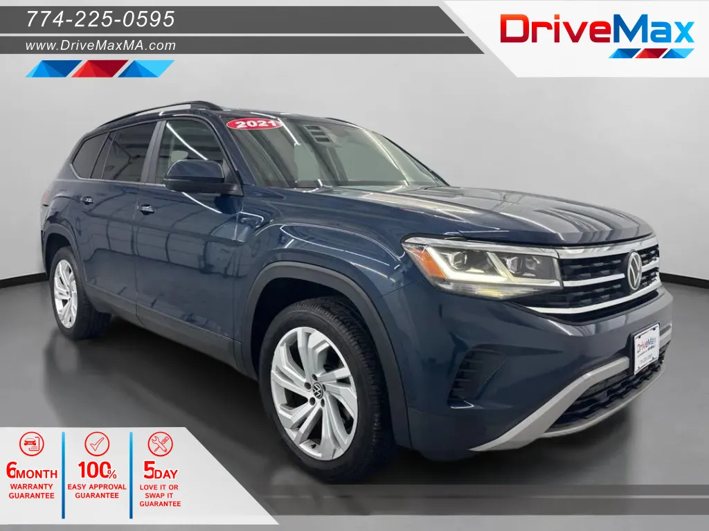 Blue 2021 Volkswagen Atlas SE 4Motion w/Tech Pkg Sport Utility 4D for sale in West Bridgewater, MA