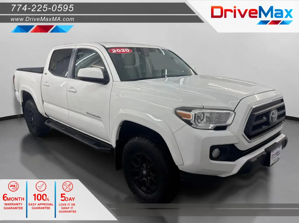 White 2020 Toyota Tacoma Double Cab SR5 Pickup 4D 5 ft for sale in West Bridgewater, MA