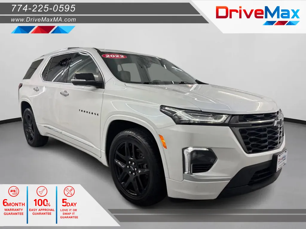 White 2022 Chevrolet Traverse Premier Sport Utility 4D for sale in West Bridgewater, MA