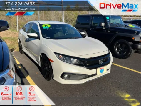 White 2020 Honda Civic Sport Sedan 4D for sale in West Bridgewater, MA