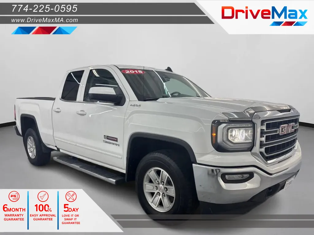 White 2018 GMC Sierra 1500 Double Cab SLE Pickup 4D 6 1/2 ft for sale in West Bridgewater, MA