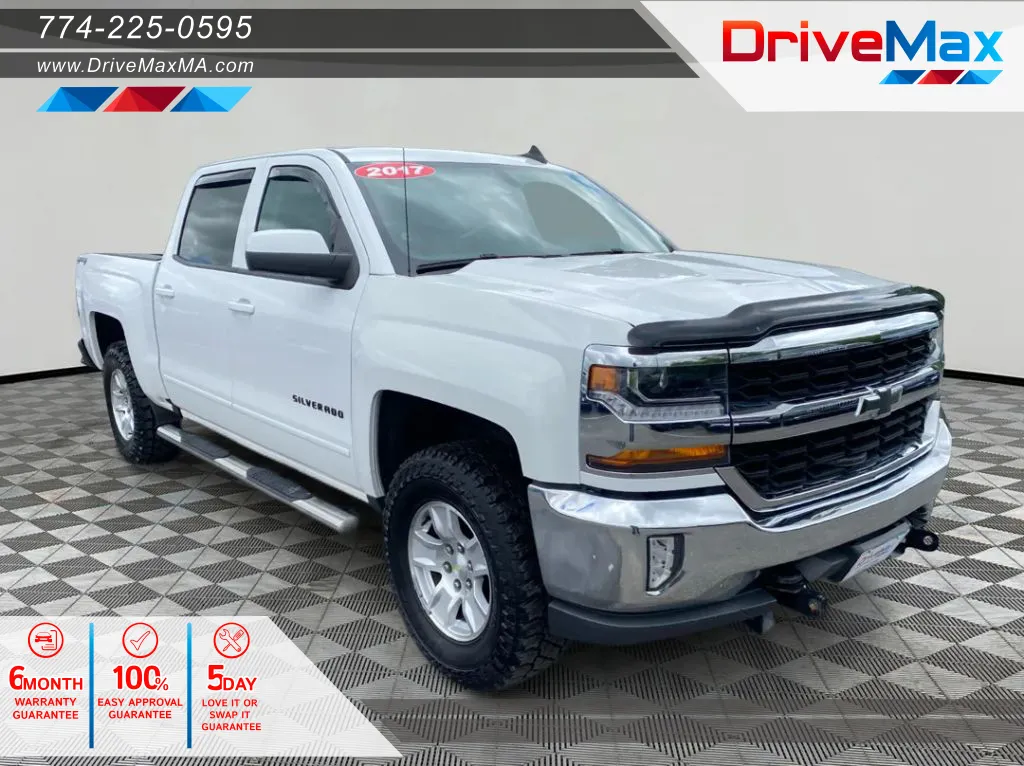 White 2017 Chevrolet Silverado 1500 Crew Cab LT Pickup 4D 5 3/4 ft for sale in West Bridgewater, MA