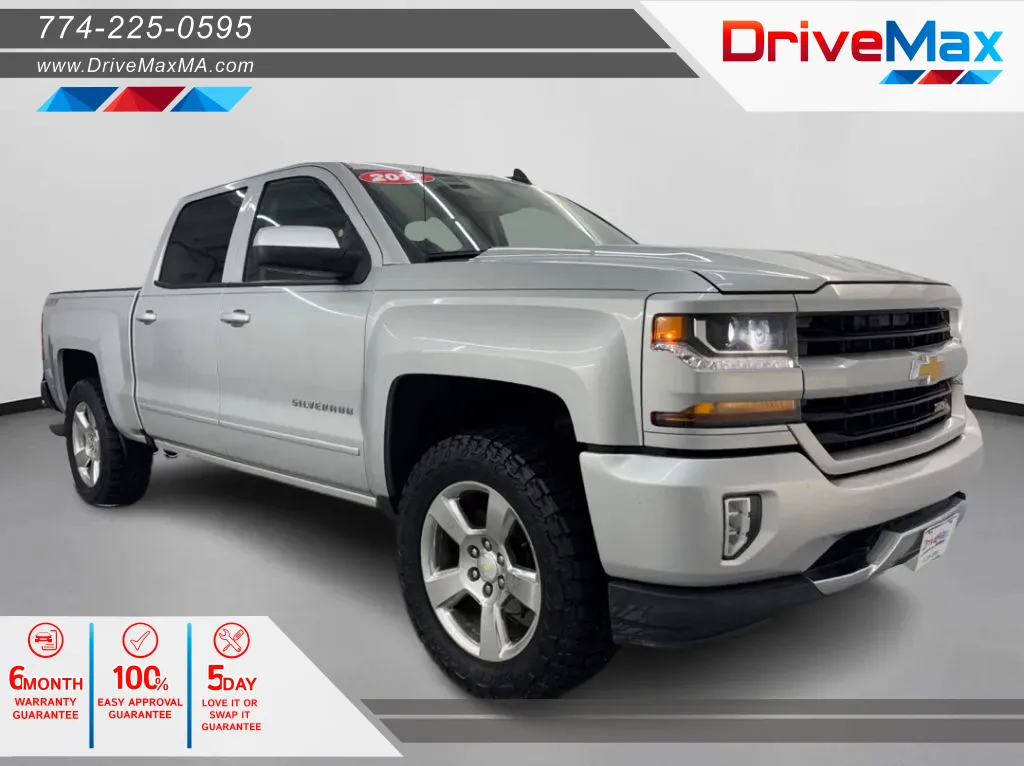 Blue 2017 Chevrolet Silverado 1500 Crew Cab Z71 LT Pickup 4D 5 3/4 ft for sale in West Bridgewater, MA