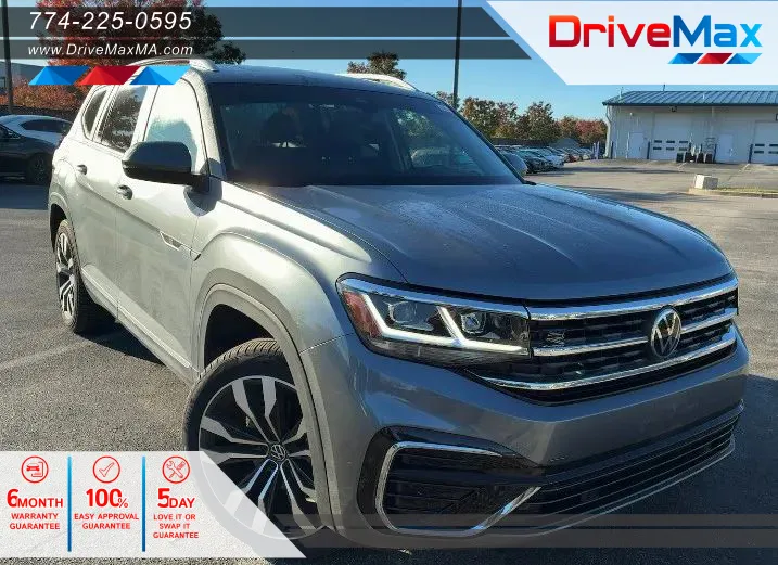 Gray 2021 Volkswagen Atlas SEL R-Line 4Motion Sport Utility 4D for sale in West Bridgewater, MA