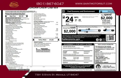 Photos of 2023 Ram 1500 Crew Cab Laramie Longhorn Pickup 4D 5 1/2 ft for sale in Midvale, UT at Saint Motors