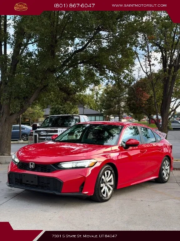 Red 2025 Honda Civic LX Sedan 4D for sale in Midvale, UT
