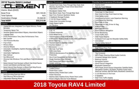 More photos of 2018 Toyota RAV4 Limited at Clement Supercenter Ohio, OH