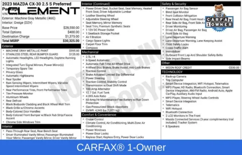 Another view of 2023 Mazda CX-30 2.5 S Preferred Package for sale in Mansfield, OH at Clement Supercenter Ohio