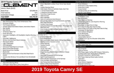 More photos of 2019 Toyota Camry SE at Clement Supercenter Ohio, OH