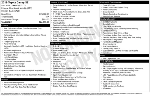 Photos of 2019 Toyota Camry SE for sale in Mansfield, OH at Clement Supercenter Ohio
