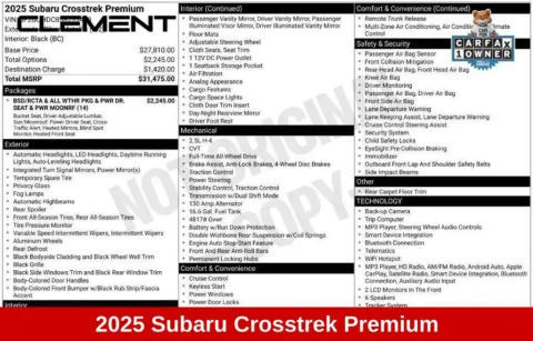 More photos of 2025 Subaru Crosstrek Premium at Clement Supercenter Ohio, OH