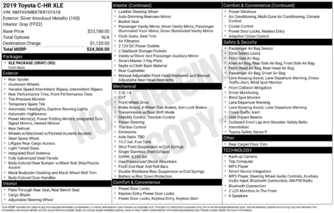 Photos of 2019 Toyota C-HR XLE for sale in Mansfield, OH at Clement Supercenter Ohio