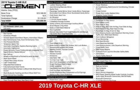 More photos of 2019 Toyota C-HR XLE at Clement Supercenter Ohio, OH