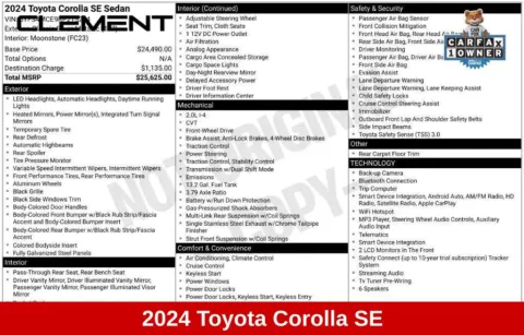 More photos of 2024 Toyota Corolla SE at Clement Supercenter Ohio, OH