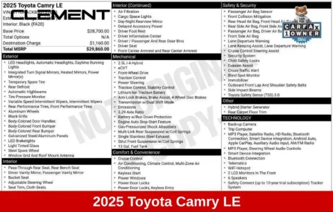 More photos of 2025 Toyota Camry LE at Clement Supercenter Ohio, OH