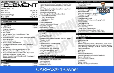 Another view of 2022 Hyundai Santa Fe SEL for sale in Mansfield, OH at Clement Supercenter Ohio