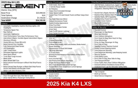 More photos of 2025 Kia K4 LXS at Clement Supercenter Ohio, OH