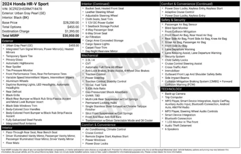 Photos of 2024 Honda HR-V Sport for sale in Mansfield, OH at Clement Supercenter Ohio