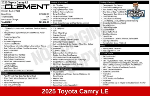 More photos of 2025 Toyota Camry LE at Clement Supercenter Ohio, OH