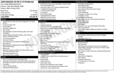 Photos of 2025 Mazda CX-50 2.5 S Preferred Package for sale in Mansfield, OH at Clement Supercenter Ohio