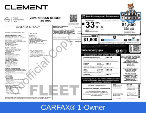 Another view of 2025 Nissan Rogue SV for sale in Mansfield, OH at Clement Supercenter Ohio