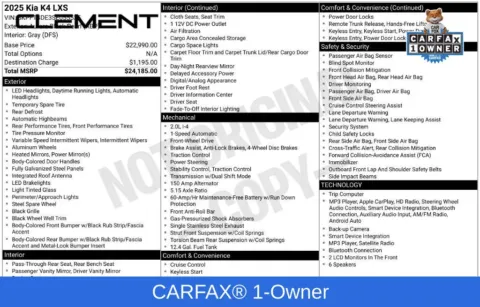 Another view of 2025 Kia K4 LXS for sale in Mansfield, OH at Clement Supercenter Ohio