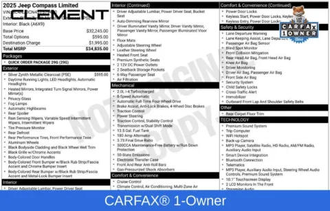 Another view of 2025 Jeep Compass Limited for sale in Mansfield, OH at Clement Supercenter Ohio