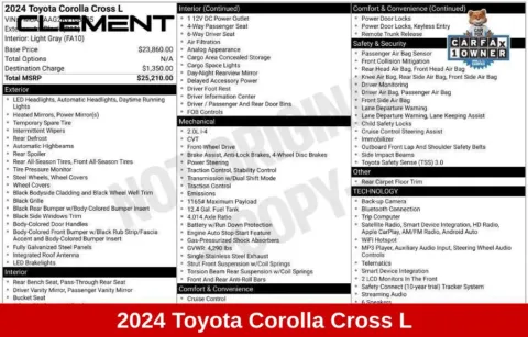 More photos of 2024 Toyota Corolla Cross L at Clement Supercenter Ohio, OH