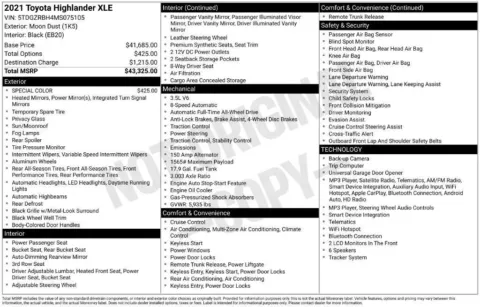 Photos of 2021 Toyota Highlander XLE for sale in Mansfield, OH at Clement Supercenter Ohio