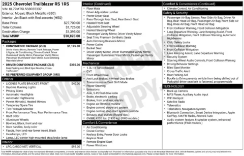Photos of 2025 Chevrolet TrailBlazer RS for sale in Mansfield, OH at Clement Supercenter Ohio