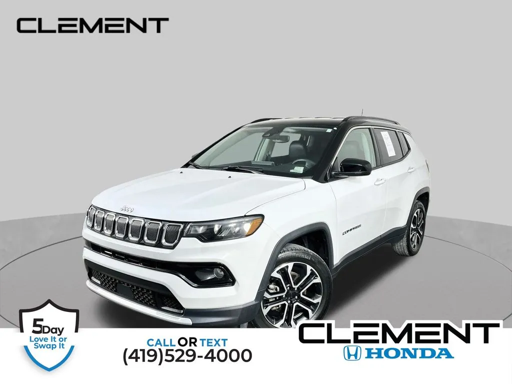 White 2022 Jeep Compass Limited for sale in Mansfield, OH