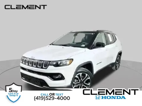 White 2022 Jeep Compass Limited for sale in Mansfield, OH