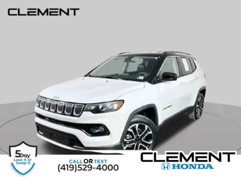 White 2022 Jeep Compass Limited for sale in Mansfield, OH