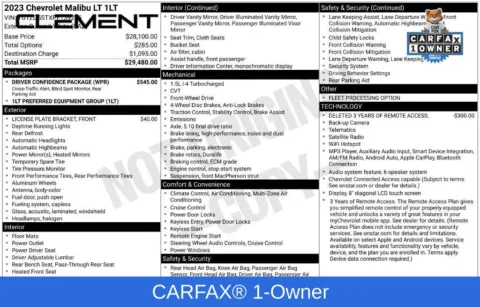 Another view of 2023 Chevrolet Malibu LT for sale in Mansfield, OH at Clement Supercenter Ohio