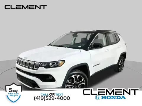 White 2022 Jeep Compass Limited for sale in Mansfield, OH