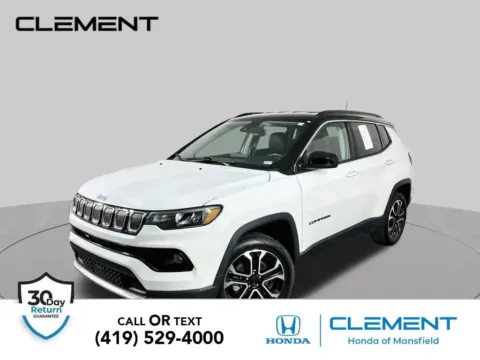 White 2022 Jeep Compass Limited for sale in Mansfield, OH