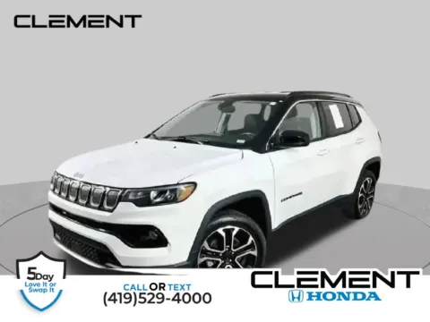 White 2022 Jeep Compass Limited for sale in Mansfield, OH